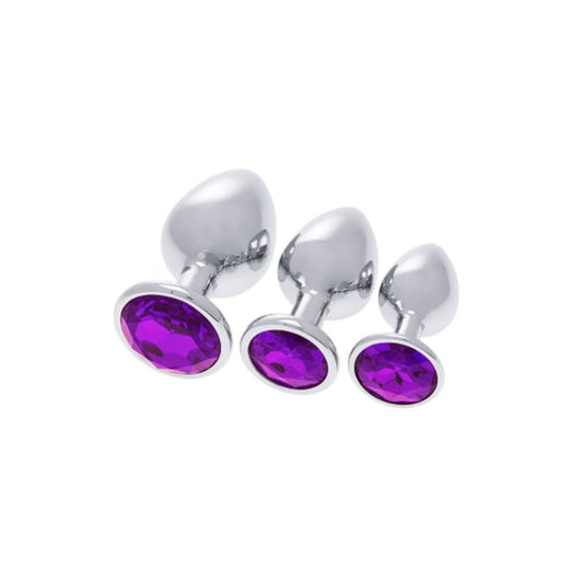 Analplug Set S Pleasures Silber und Lila