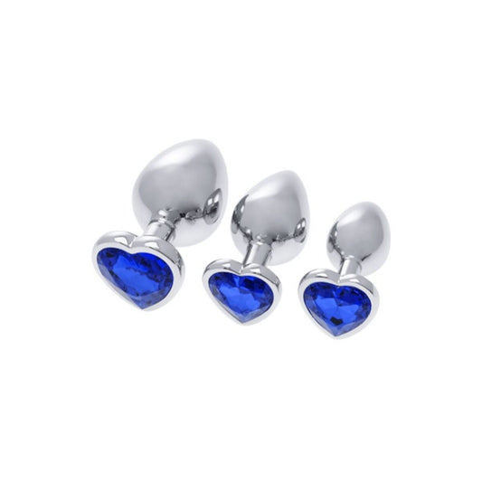 Analplug S Pleasures Blau mit Herzdesign