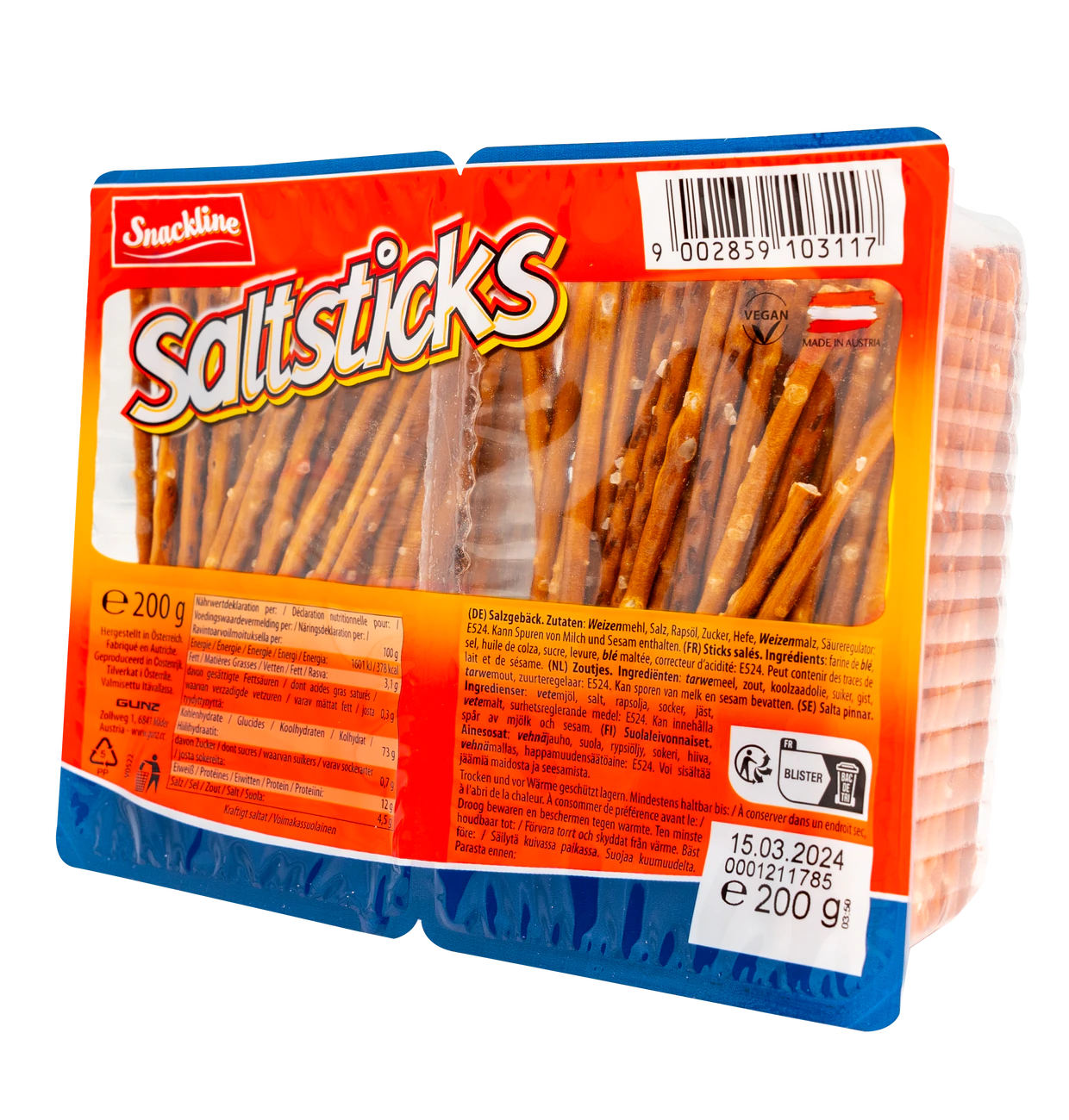 Snackline Salzsticks Laugengebäck in Stangenform 200g