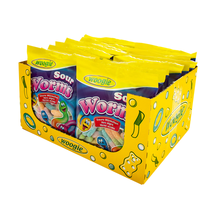 Woogie Saure Würmer 250g Gezuckerte Fruchtgummi Glühwürmchen