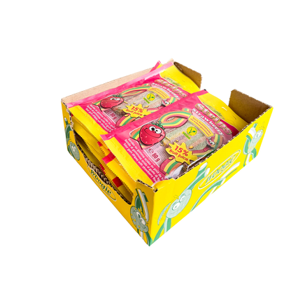 Woogie Sour Strawberry Strips 80g