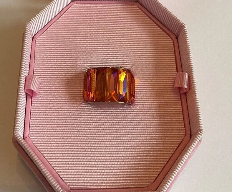 Swarovski-Ring | Curiosa Cocktailring | Größe 55 | Baguetteschliff | Rosa