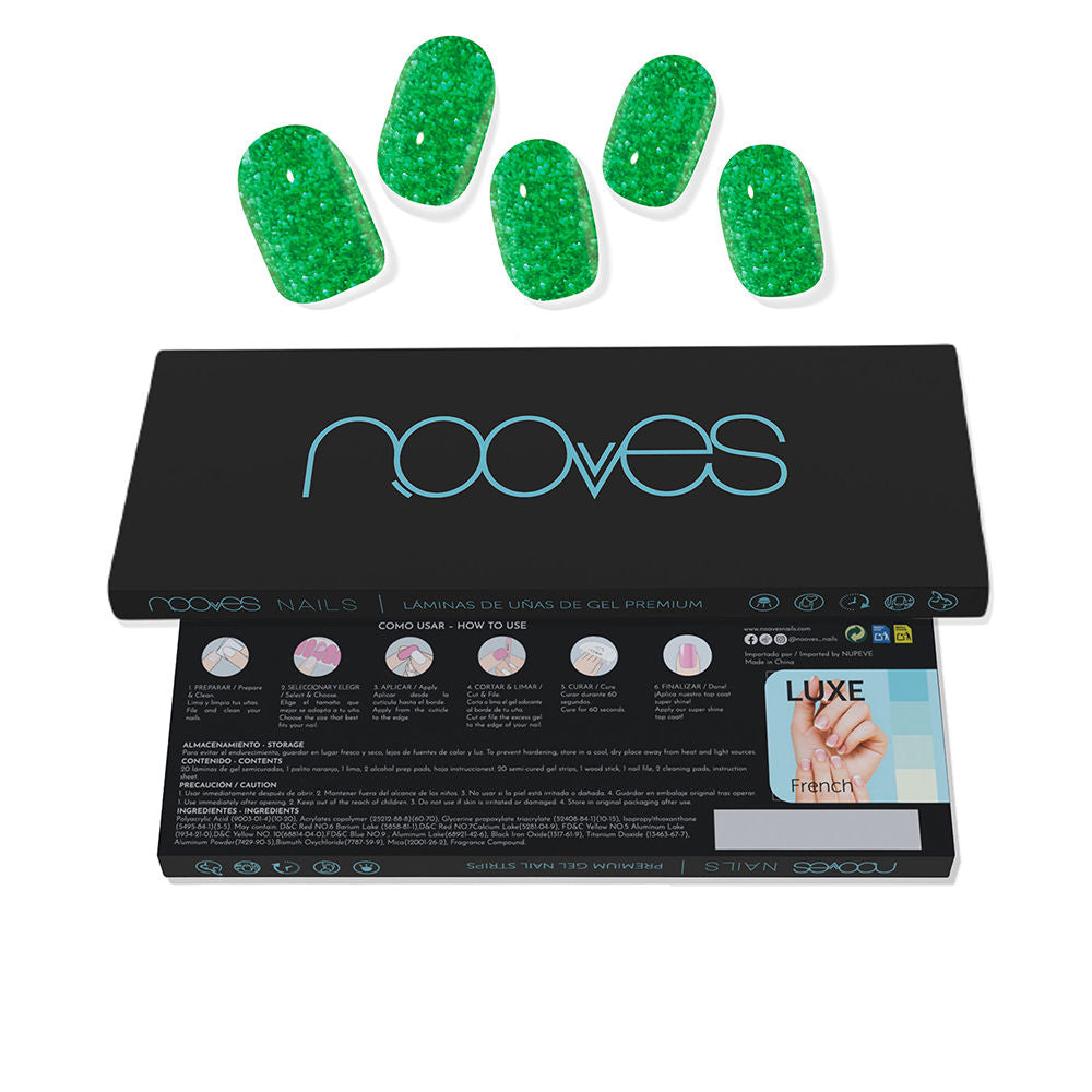 GEL NAIL SHEETS jade glitter glam #glitter green 20 u