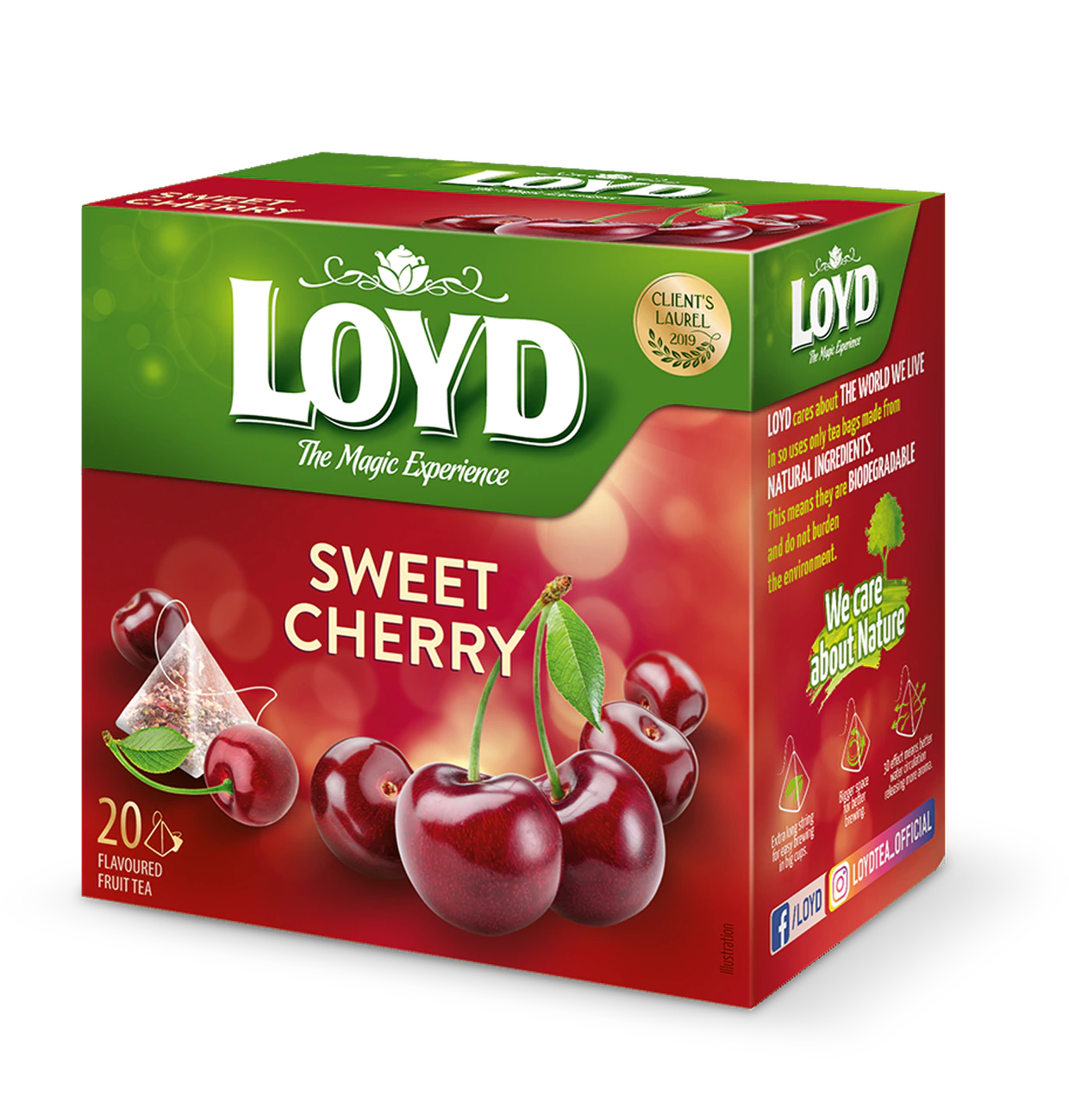 Loyd Tee Sweet Cherry Pyramiden Beutel 20x2g Früchtetee Kirsche