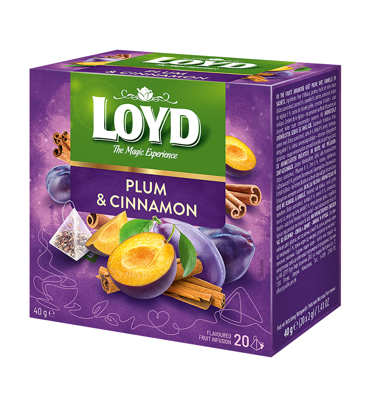 Loyd Tee Pflaume & Zimt Pyramiden Beutel 20x2g Zimtpflaume Tee