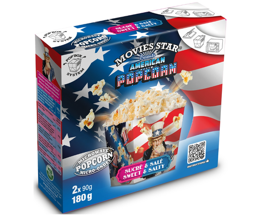 Movies Star American Popcorn Sweet & Salty Inhalt von 2 x 90g