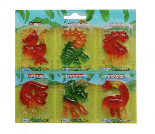 Dino Jelly Fruchtgummi Dinosaurier 66g - 6 Stück zu 11g