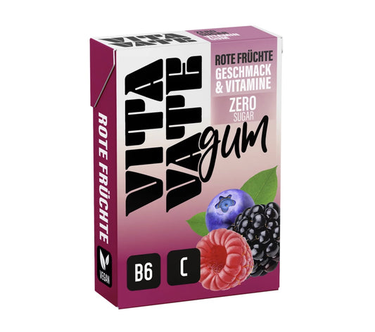 Vitavate Vitamin Kaugummi Zero rote Früchte 28.2g