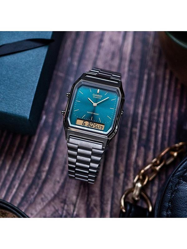 Casio Vintage Edgy AQ-230EGG-3AEF Unisex Uhr – Grün & Anthrazit Ana-Digi