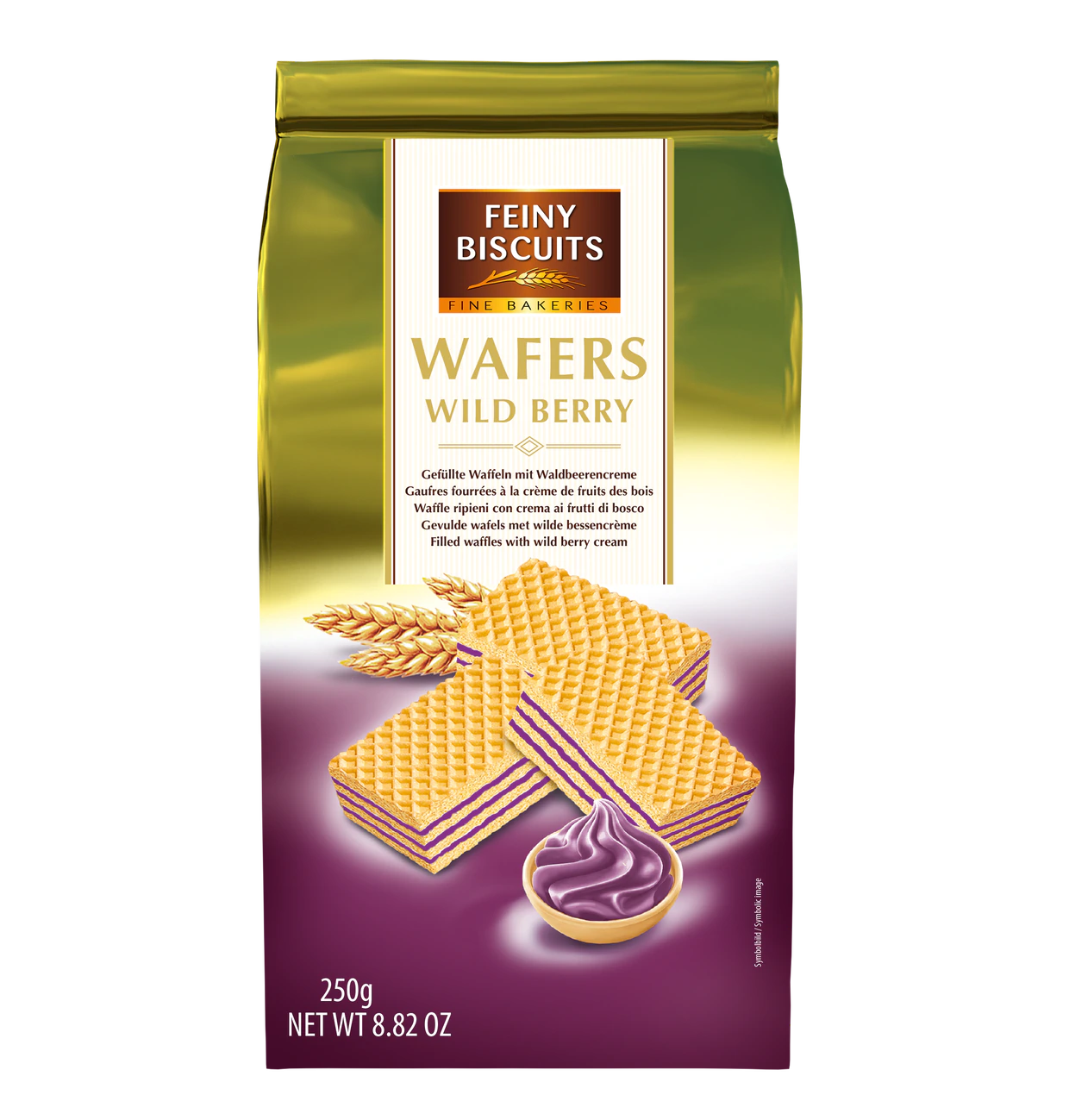 Waffeln mit Waldbeerencremefüllung 250g