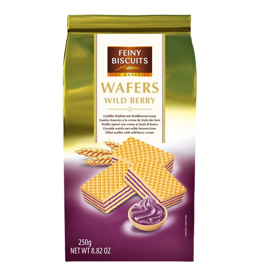 Waffeln mit Waldbeerencremefüllung 250g