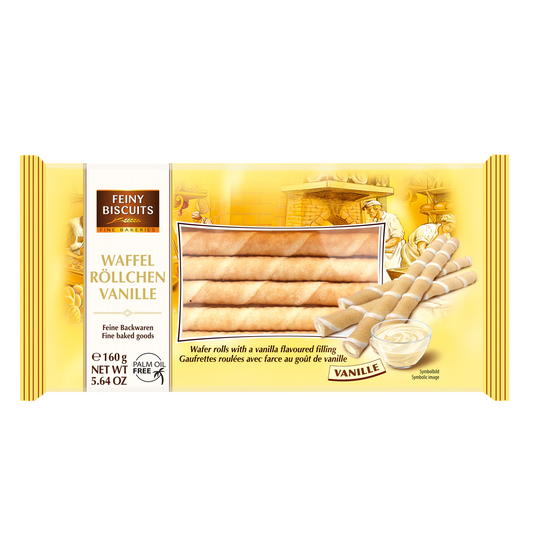 Waffelröllchen Vanille 200g aus feinem Biscuit
