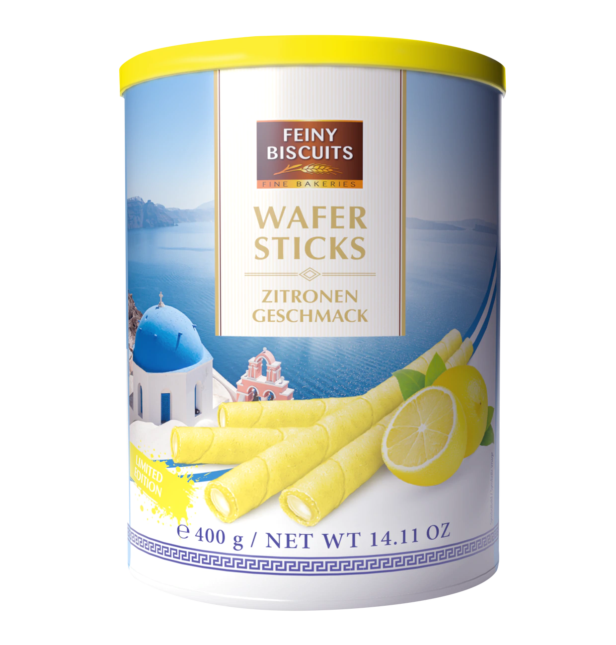 Waffelröllchen mit Zitronengeschmackscreme 400g