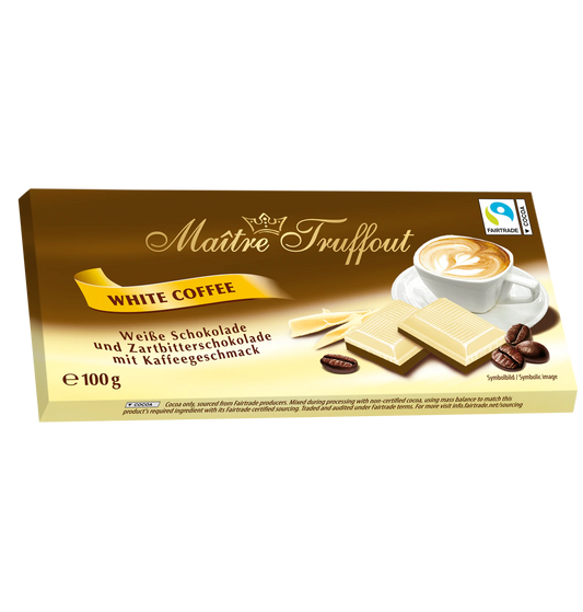 Maître Truffout Weisse Schokolade 100g mit Kaffeegeschmack