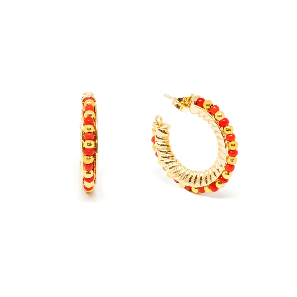 ETHIOPIA RED 3CM earrings #shiny gold 1 u