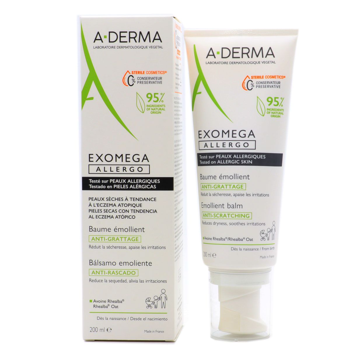 A-Derma A-Derma, Exomega Allegro, Emolliens, Balsam, Für das Gesicht, 200 ml Regular