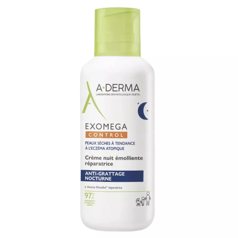 A-Derma A-Derma, Exomega Control, Emolliens, Nacht, Sahne, Für das Gesicht, 400 ml Regular