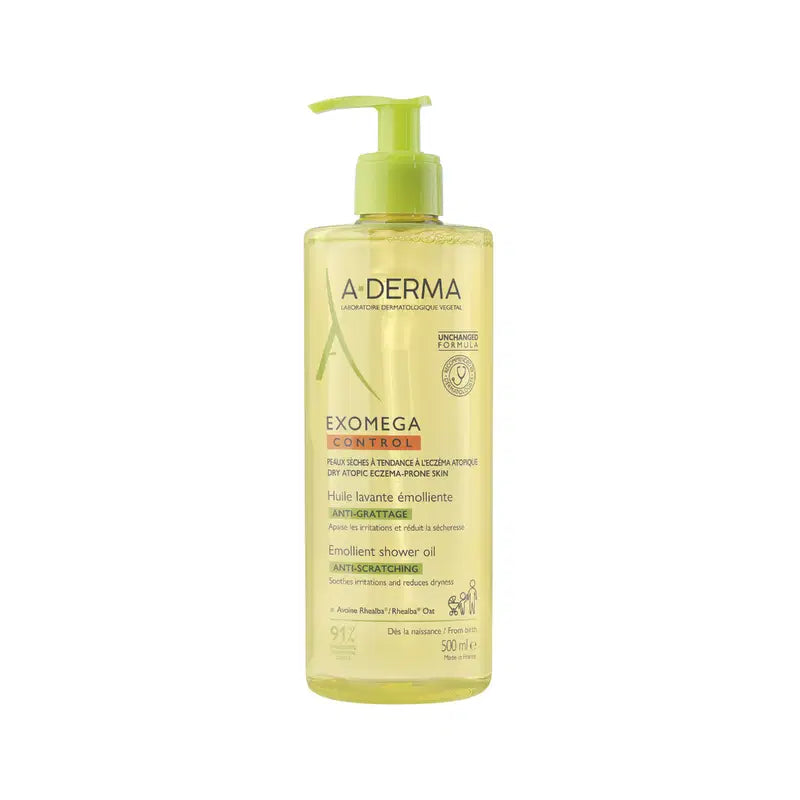 A-Derma A-Derma, Exomega Control, Emolliens, Duschöl, Für sehr trockene bis atopische empfindliche Haut, 500 ml Regular