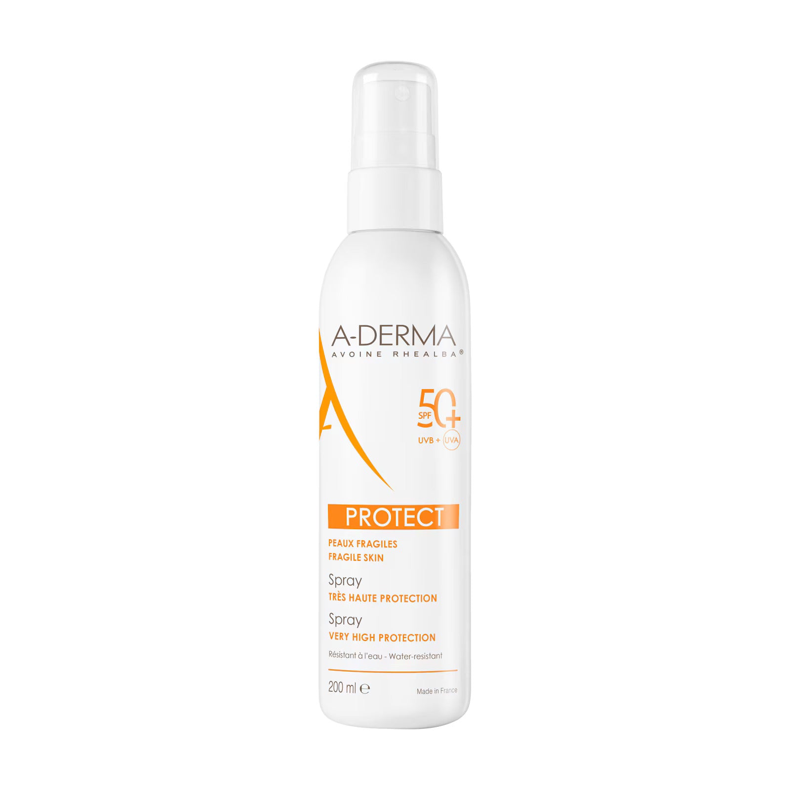 A-Derma A-Derma, Protect, Hoher UV-Schutz, Sonnenschutzspray, SPF 50+, 200 ml Regular
