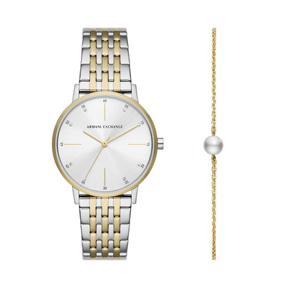 A|X ARMANI EXCHANGE AX7156SET Only Time Armbanduhr 36 mm Gold