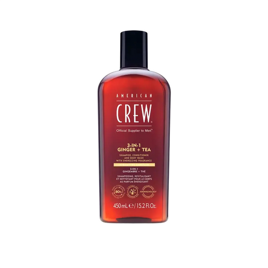 American Crew American Crew, 3-In-1 Tea Tree, Ingwer, Haarshampoo, Spülung & Duschgel 3-in-1, Reinigung, 450 ml Regular