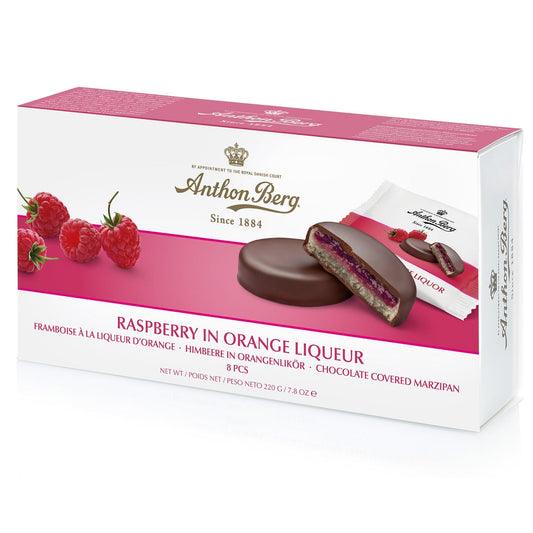 Anthon Berg Raspberry in Orange Liqueur 8er - Candyshop.ch