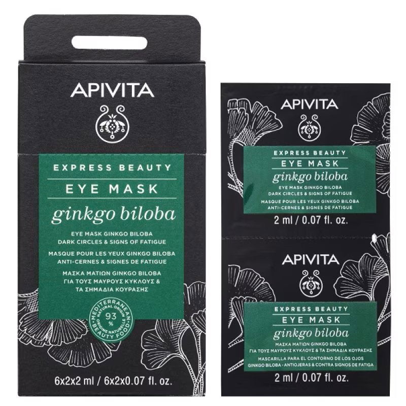 Apivita Setzen, Apivita, Ginko Biloba, Revitalisierung, Wöchentlich, Augencreme-Maske, 2 stk, 2 ml Regular