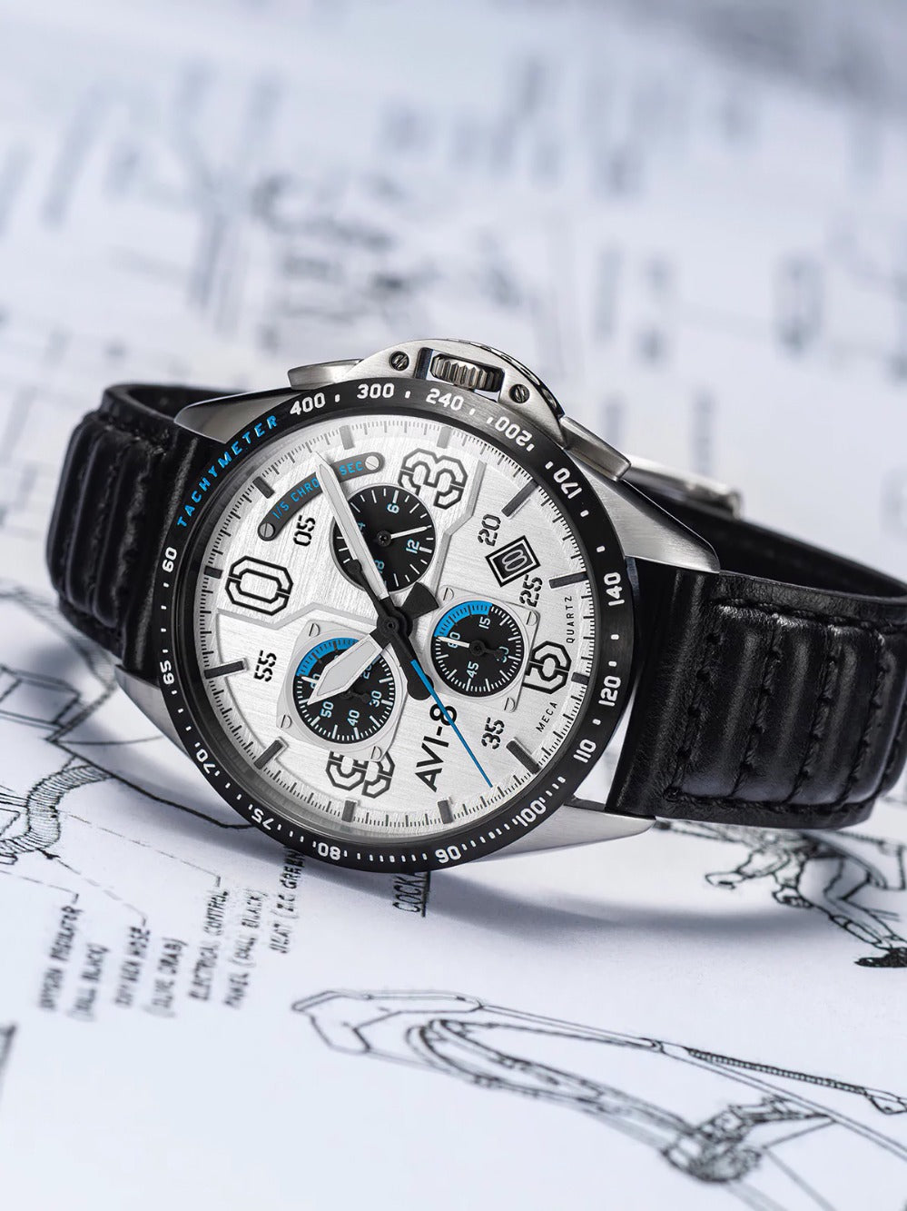 AVI-8 AV-4077-01 Analoguhr Armbanduhr 46 mm