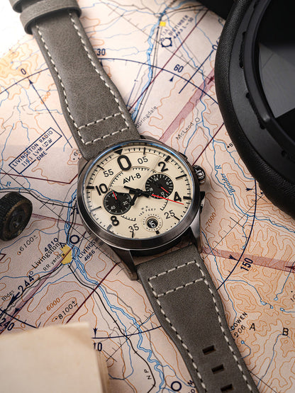 AVI-8 AV-4089-06 Analoguhr Armbanduhr 46 mm