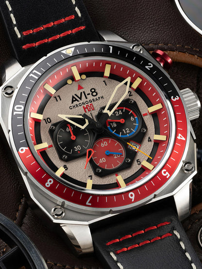 AVI-8 AV-4100-03 Analoguhr Armbanduhr 46 mm ansicht-2
