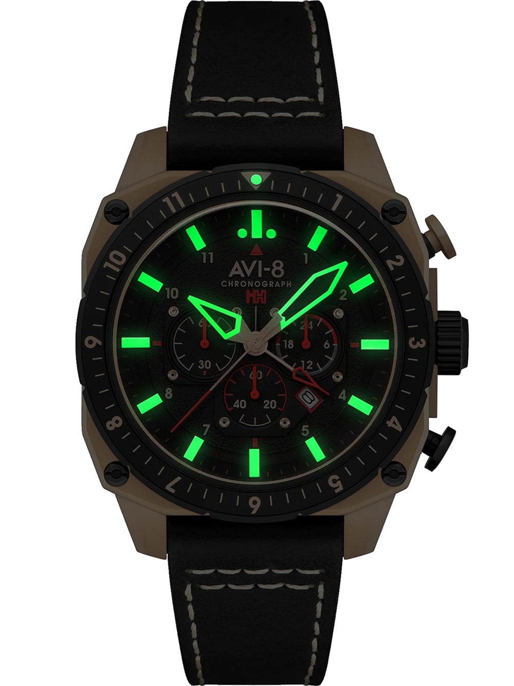 AVI-8 AV-4100-06 Analoguhr Armbanduhr 46 mm