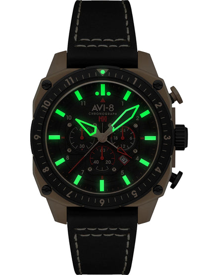 AVI-8 AV-4100-06 Analoguhr Armbanduhr 46 mm