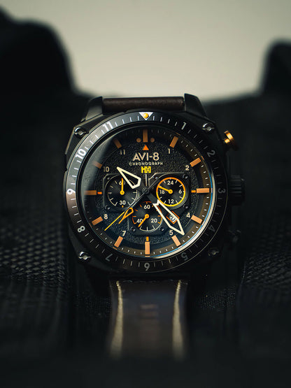 AVI-8 AV-4100-08 Analoguhr Armbanduhr 46 mm ansicht-2