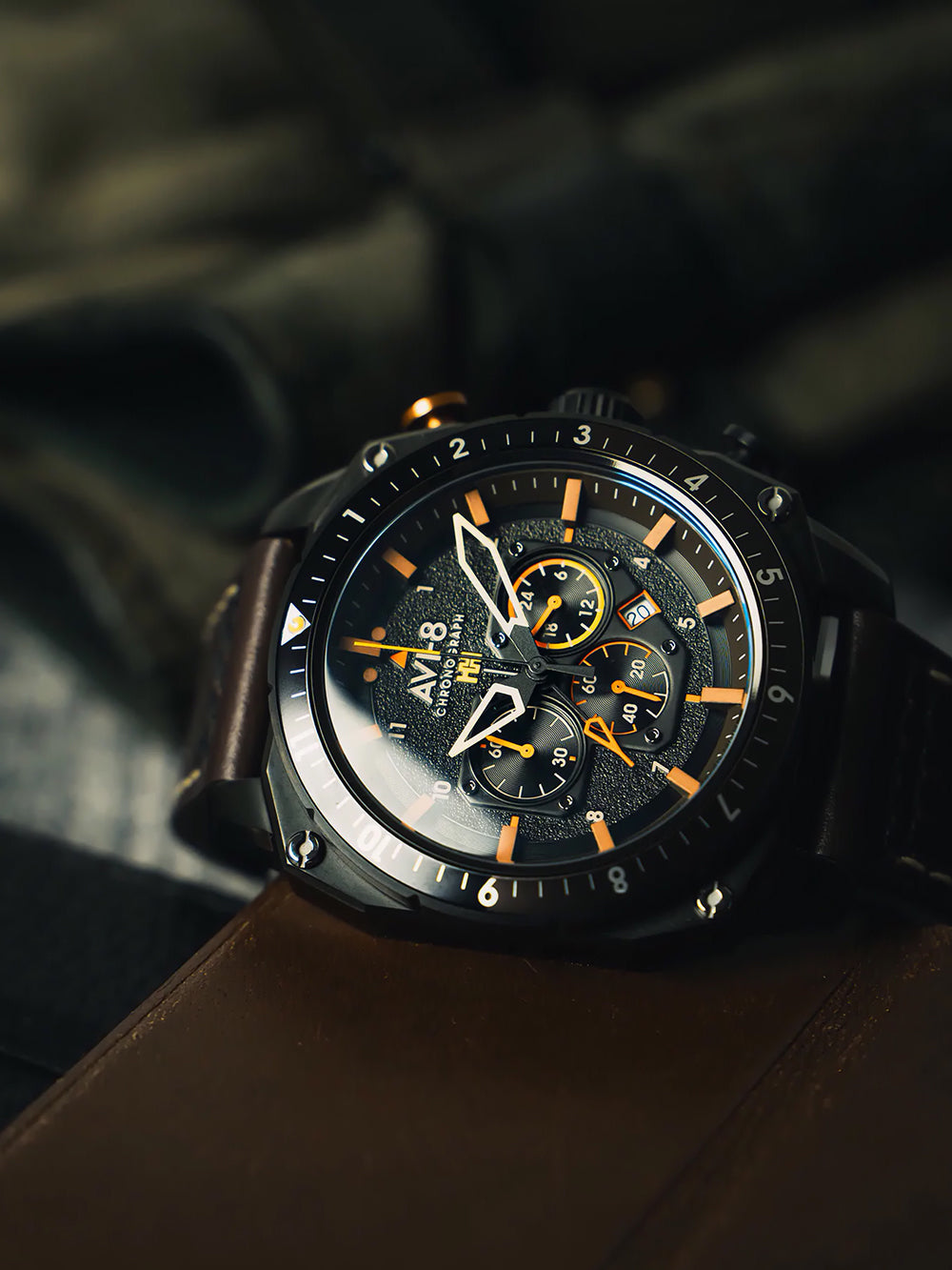 AVI-8 AV-4100-08 Analoguhr Armbanduhr 46 mm ansicht-3