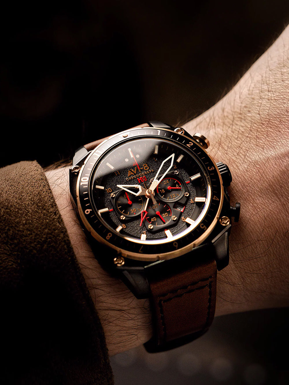 AVI-8 AV-4100-09 Analoguhr Armbanduhr 46 mm ansicht-3