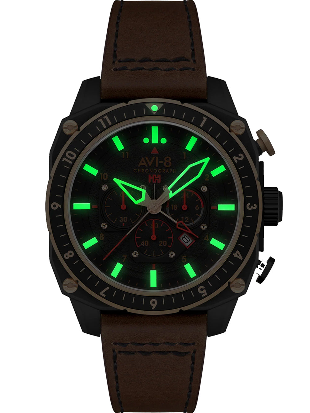 AVI-8 AV-4100-09 Analoguhr Armbanduhr 46 mm