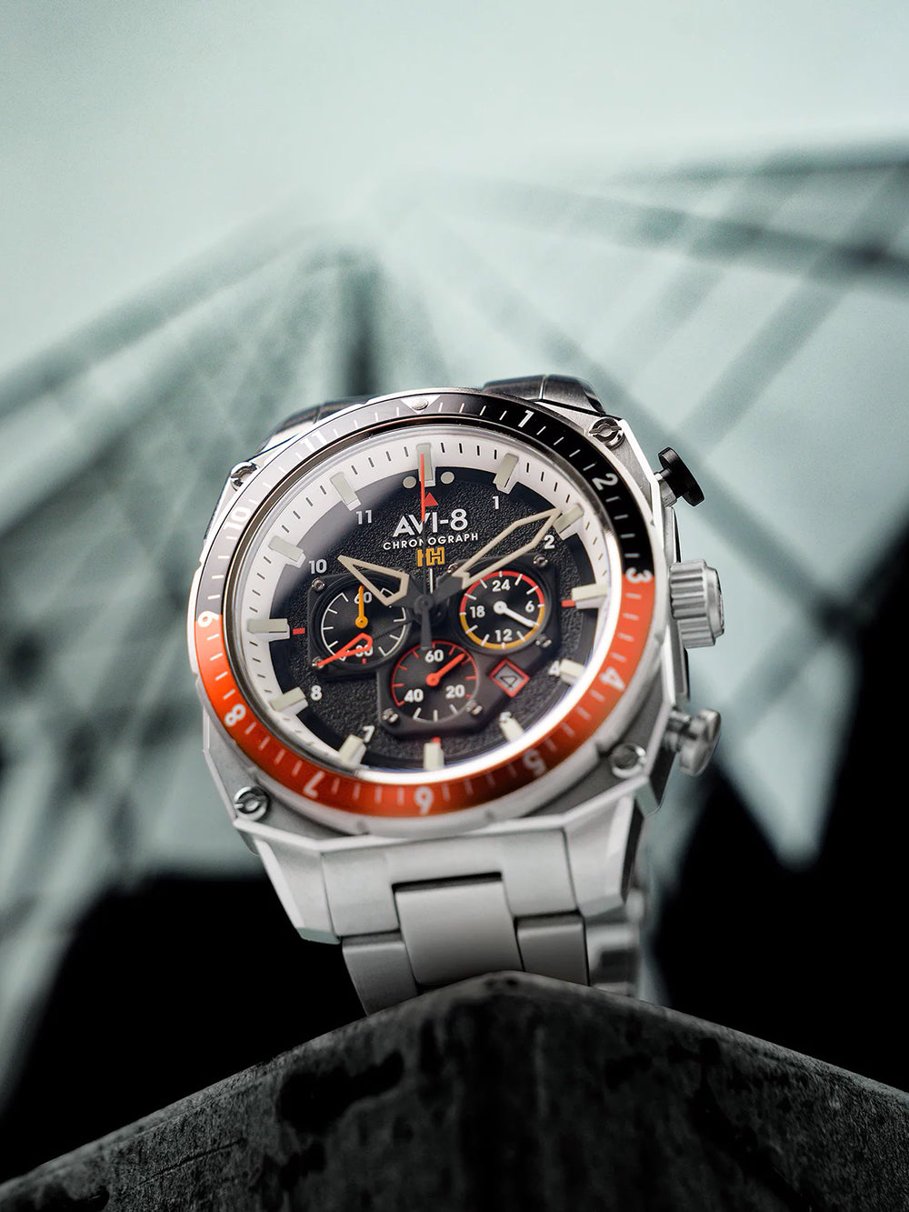 AVI-8 AV-4100-11 Analoguhr Armbanduhr 46 mm ansicht-2