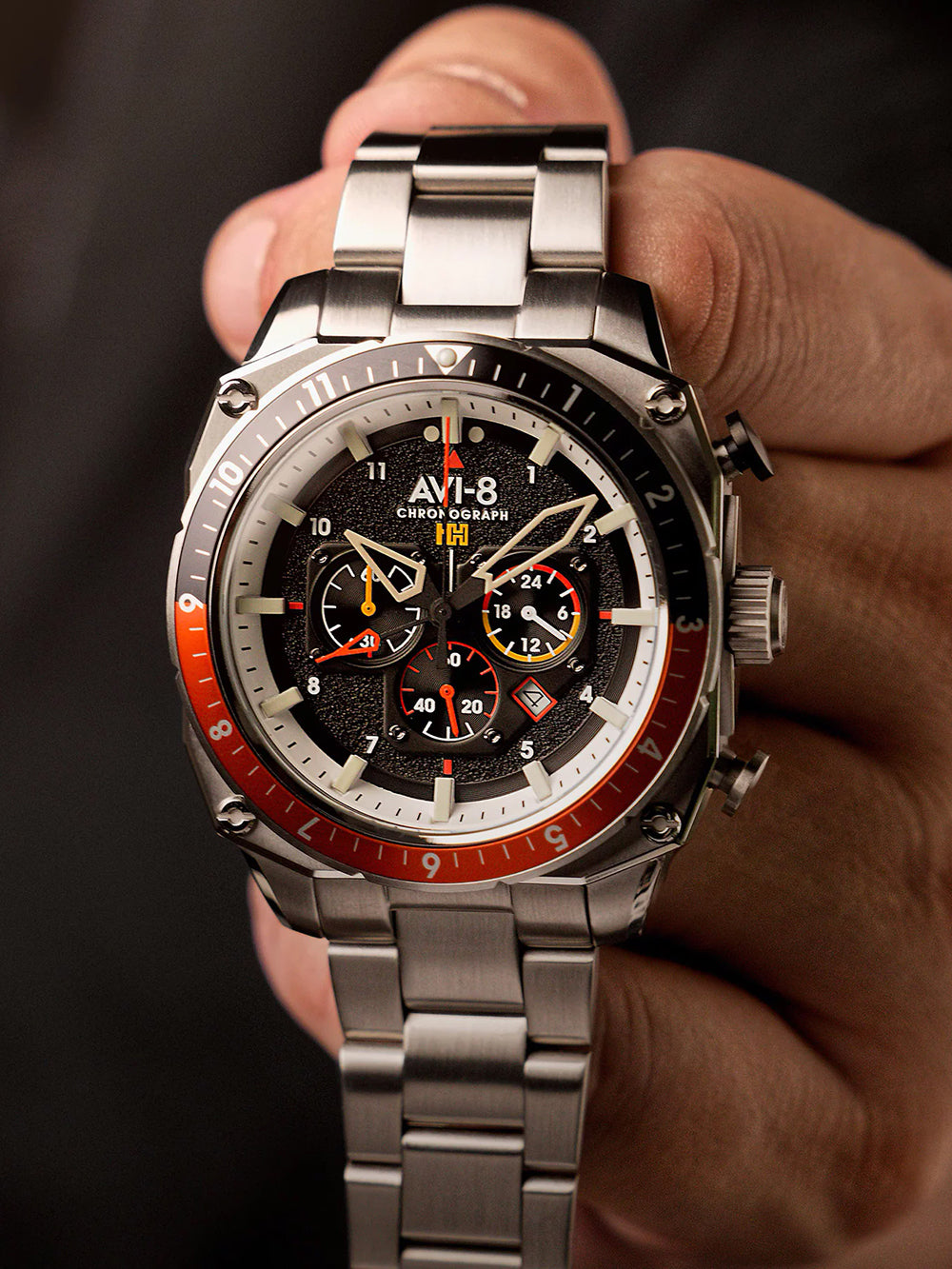 AVI-8 AV-4100-11 Analoguhr Armbanduhr 46 mm ansicht-3