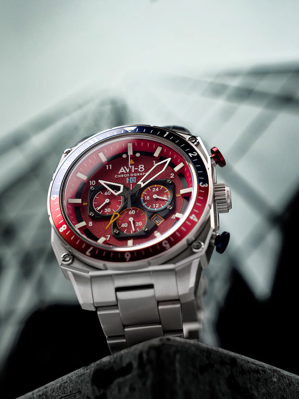 AVI-8 AV-4100-22 Analoguhr Armbanduhr 46 mm ansicht-2