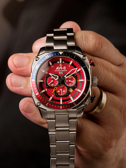AVI-8 AV-4100-22 Analoguhr Armbanduhr 46 mm ansicht-3
