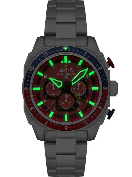 AVI-8 AV-4100-22 Analoguhr Armbanduhr 46 mm