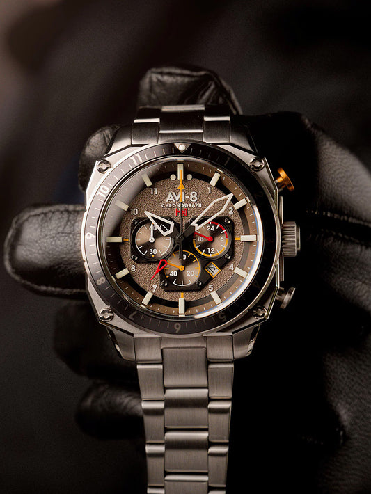 AVI-8 AV-4100-33 Analoguhr Armbanduhr 46 mm