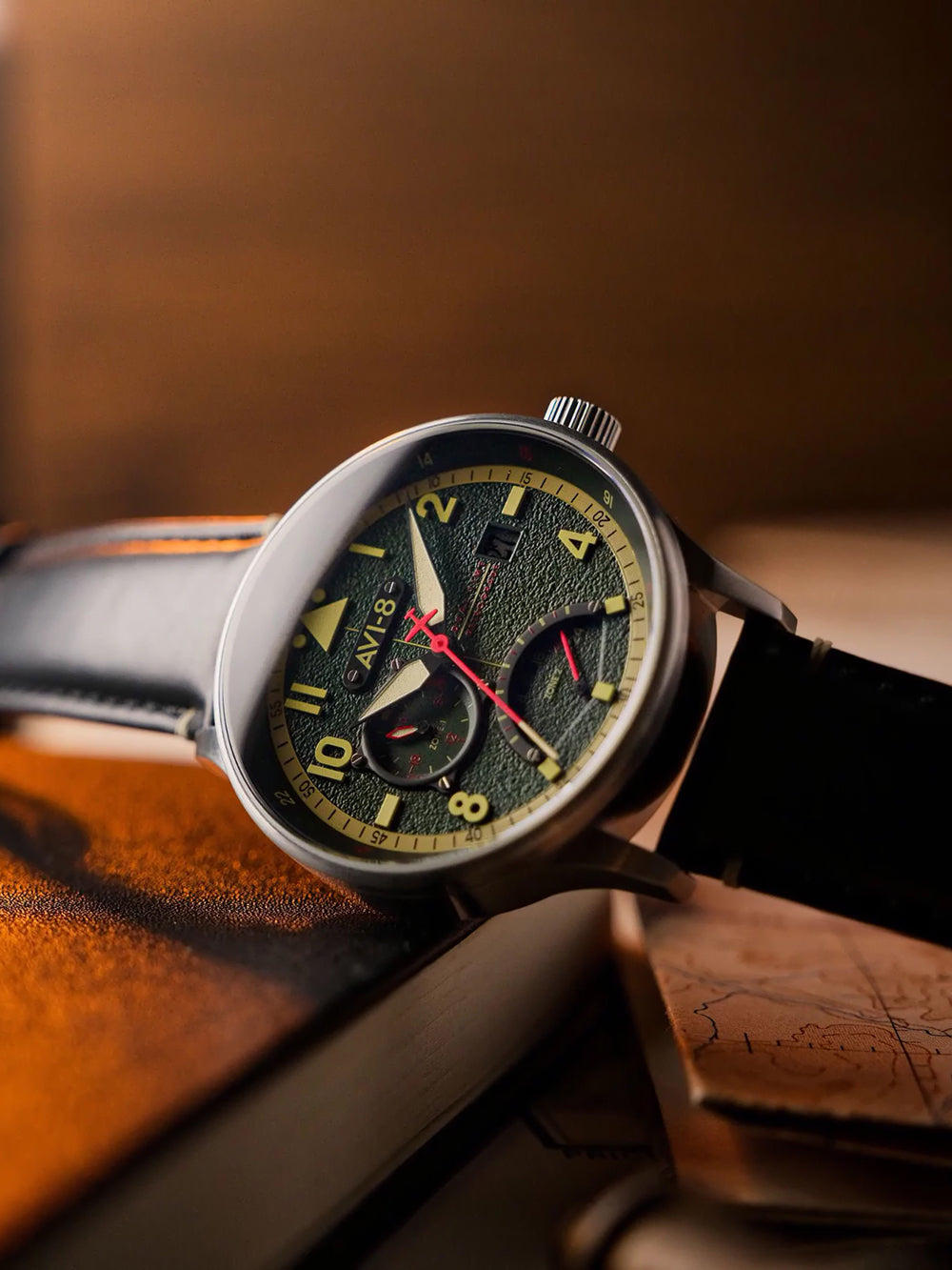 AVI-8 AV-4101-0A Analoguhr Armbanduhr 46 mm ansicht-3