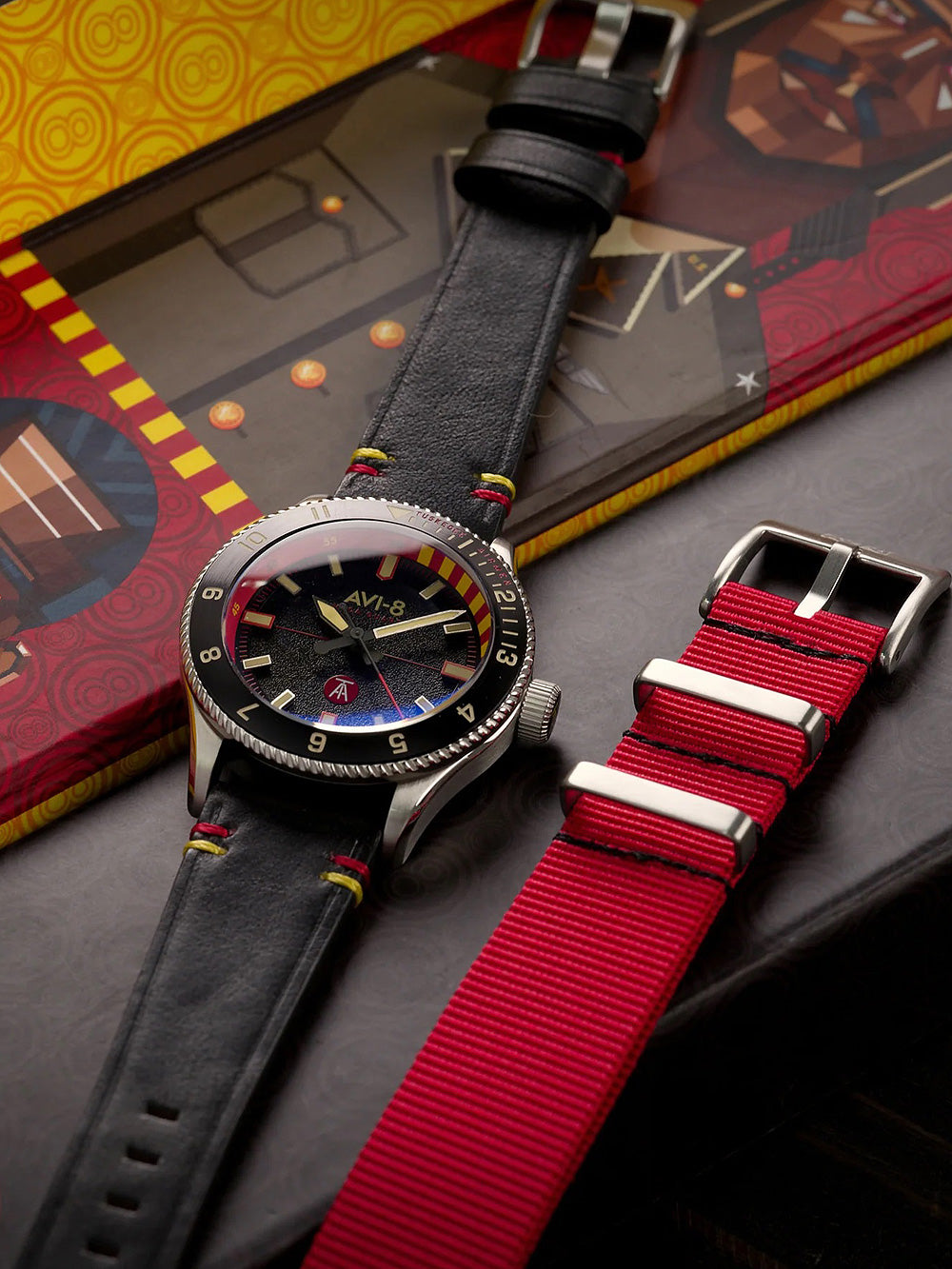 AVI-8 AV-4103-01 Chronograph Armbanduhr 46 mm ansicht-3