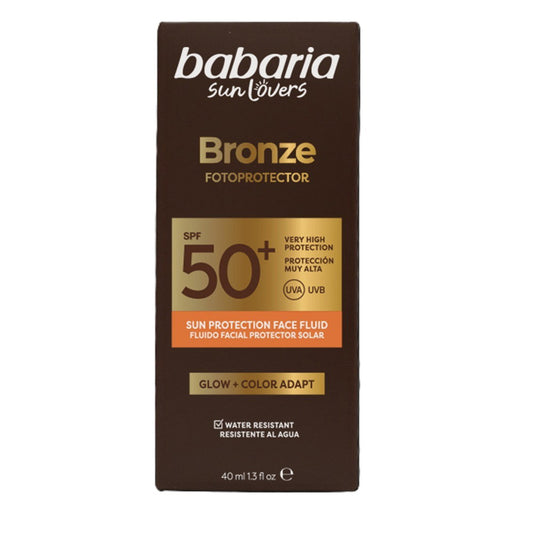 Babaria Babaria, Bronze Fotoprotector, Hydratisierend, Sonnenschutzfluid, Für das Gesicht, SPF 50+, 40 ml Regular
