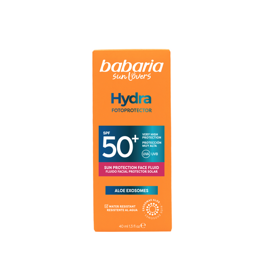 Babaria Babaria, Hydra Fotoprotector, Hydratisierend, Sonnenschutzfluid, Für das Gesicht, SPF 50+, 40 ml Regular