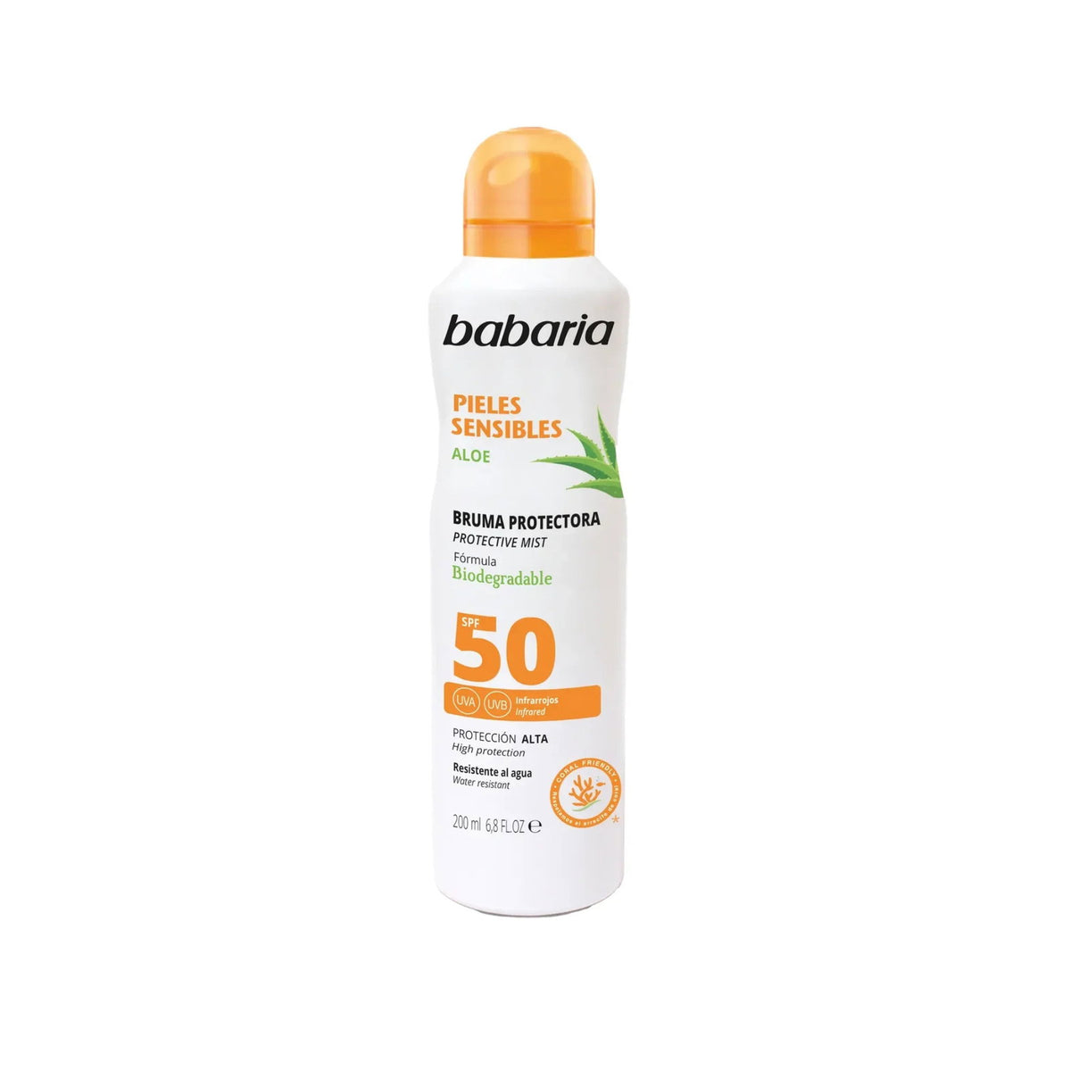 Babaria Babaria, Aloe, Sonnenschutznebel, SPF 50, 200 ml Regular