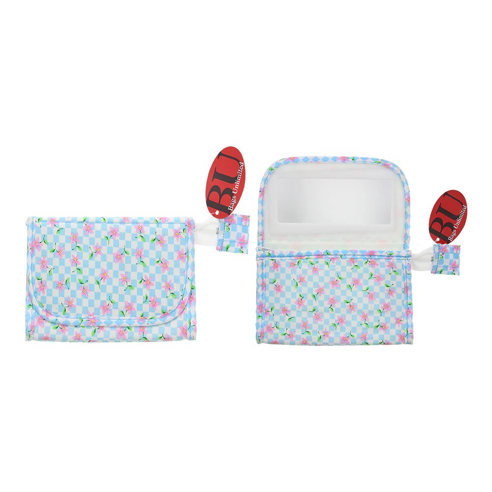 Bags Unlimited Symphonya Bags Unlimited, Vienna Blue & Pink Mirror Toiletry Bags Regular