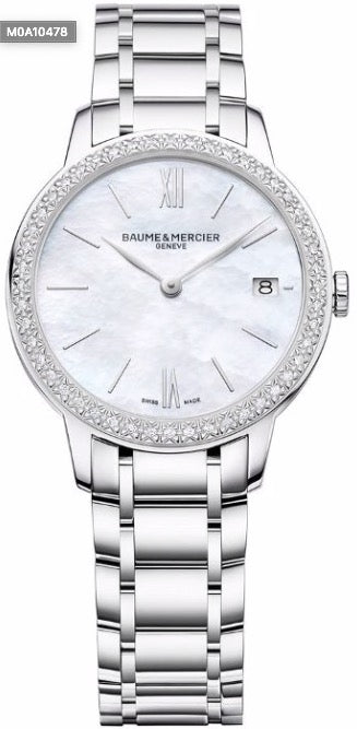 BAUME&MERCIER CLASSIMA W-Diamond MOA10478 Date Armbanduhr 31 mm ansicht-3