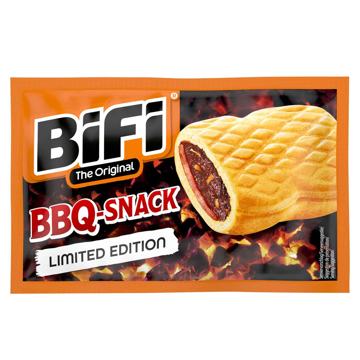 Bifi The Original BBQ-Snack 70g  Snack aus Weizenteig mit Salami und BBQ-Sauce